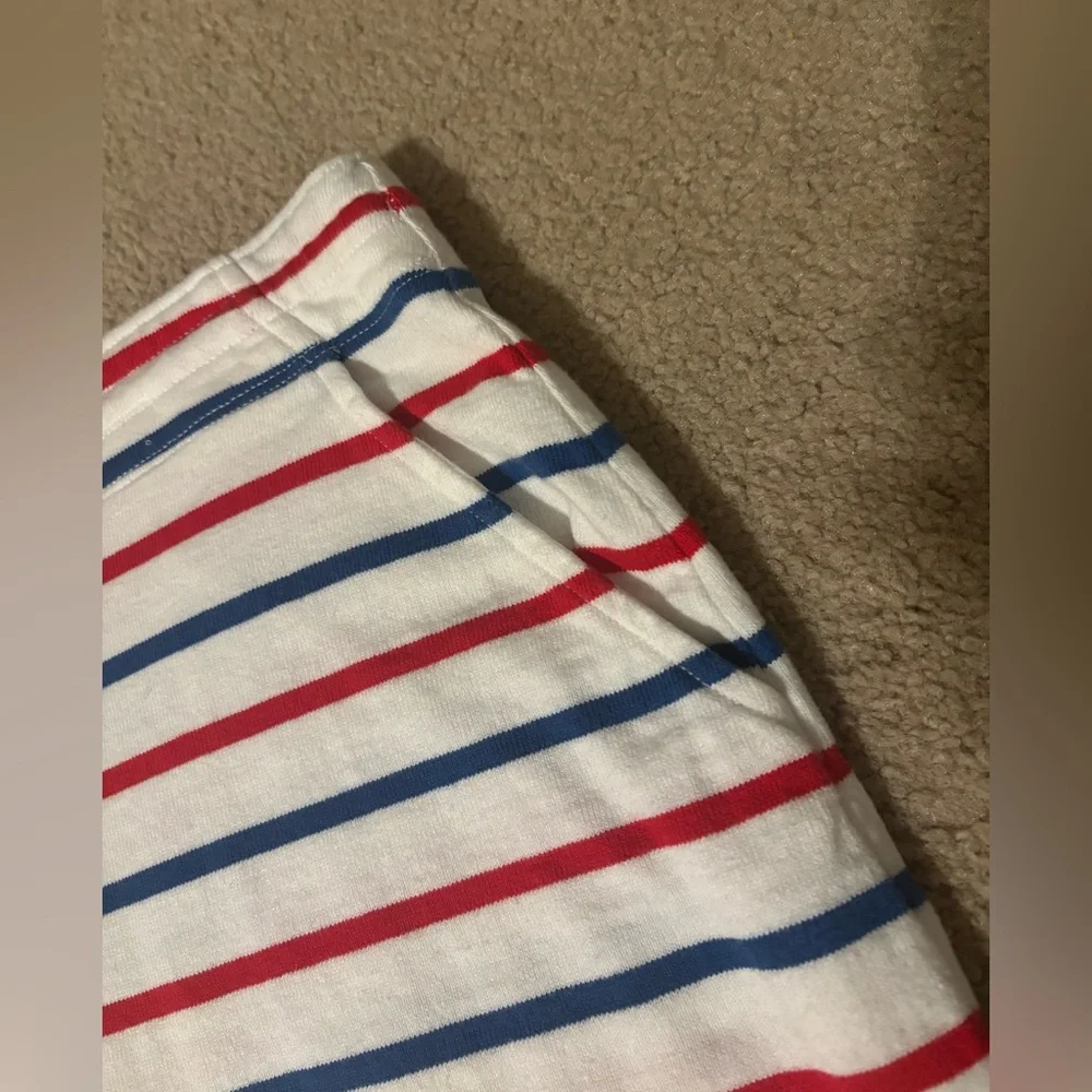Vineyard Vines White Mini Skirt with Red and Blue Stripes